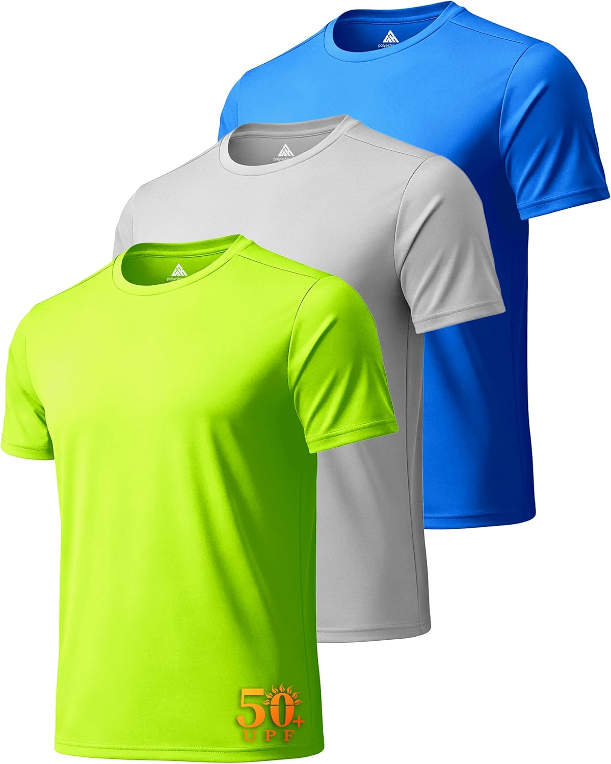 ZITY 3 Pack T Shirts for Men UPF 50+ Workout Swim Shirt Fast Dry Moisture Wicking Athletic T-Shirts for Running Gym