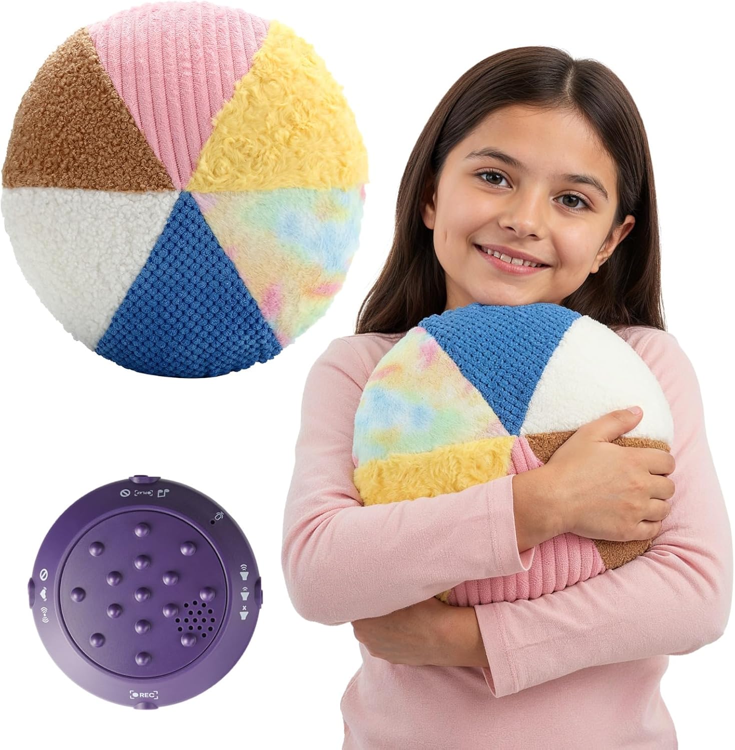 Special Supplies Vibrating Pillow Sensory Pressure Activated Calm for Kids and Adults, 14” Plush Minky Soft Cover with Textured Therapy Stimulation Bumps- 3 Vibration Modes, Music & Voice Recording