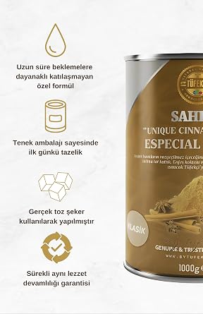 By Tüfekçi Classic Salep 1000 Gr – Intense Formula Prepared with Real Sugar & Real Salep (40+ Glasses)