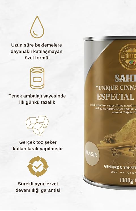 By Tüfekçi Classic Salep 1000 Gr – Intense Formula Prepared with Real Sugar & Real Salep (40+ Glasses)