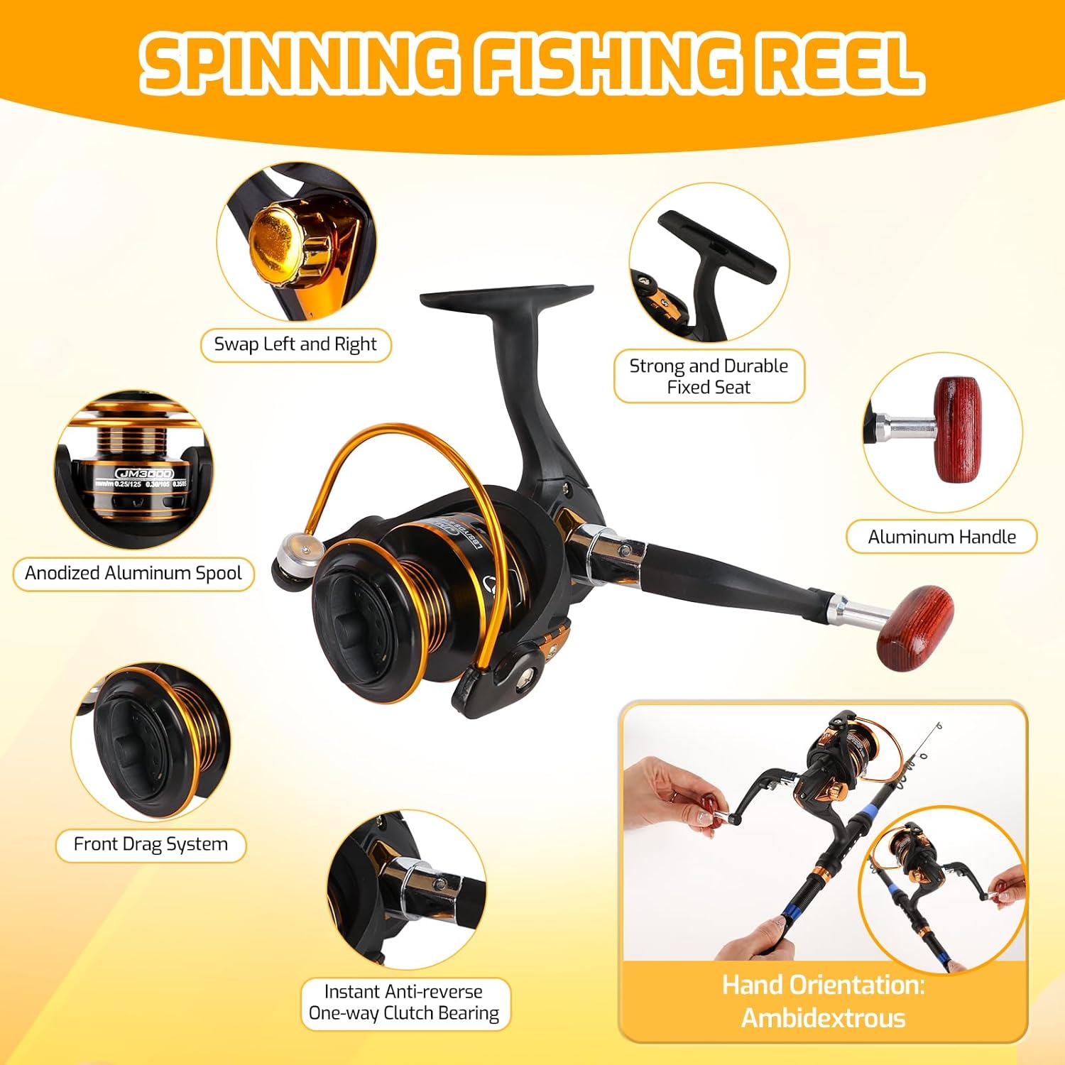 Kids Fishing Pole Set, Telescopic Fishing Rod and Reel Combo Kit for Kids/Youth, Fishing Pole for Beginners with Spincast Fish Reel, Fish Tackles, Fish Lures, Fish Lines 【Ambidextrous】 - Image 2