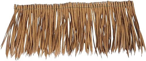 Miniatura 6 de Happyyami 3 unids de teja de paja simulada alfombra de paja Tiki choza paja realista paja Tiki bar paja techo de paja falda de mesa o paja