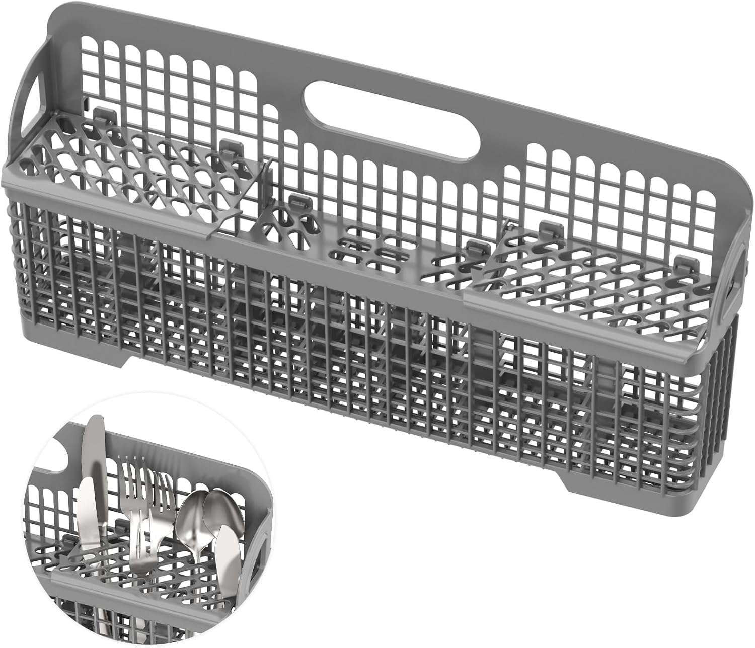 UPGRADED 8531233 WP8562043 Dishwasher Silverware Basket Replacement,Fits For Kitchenaid Kenmore Whirlpool Dishwasher Utensil Basket Parts KDFE104HPS0 KDTE334GPS0 Universal Dishwasher Cutlery Basket