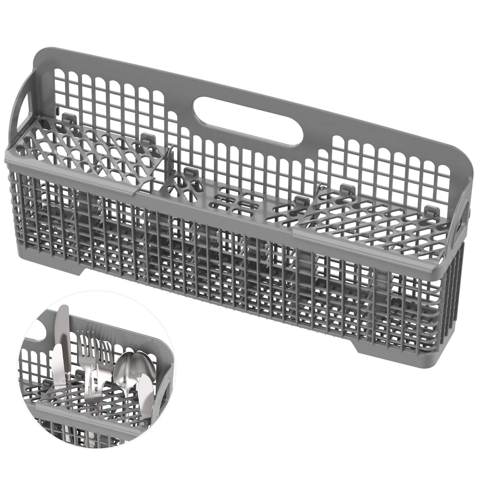 Dishwasher Silverware Basket Replacement, Fits For Kitchenaid Kenmore Whirlpool Dishwasher Utensil Basket Universal Dishwasher Cutlery Basket
