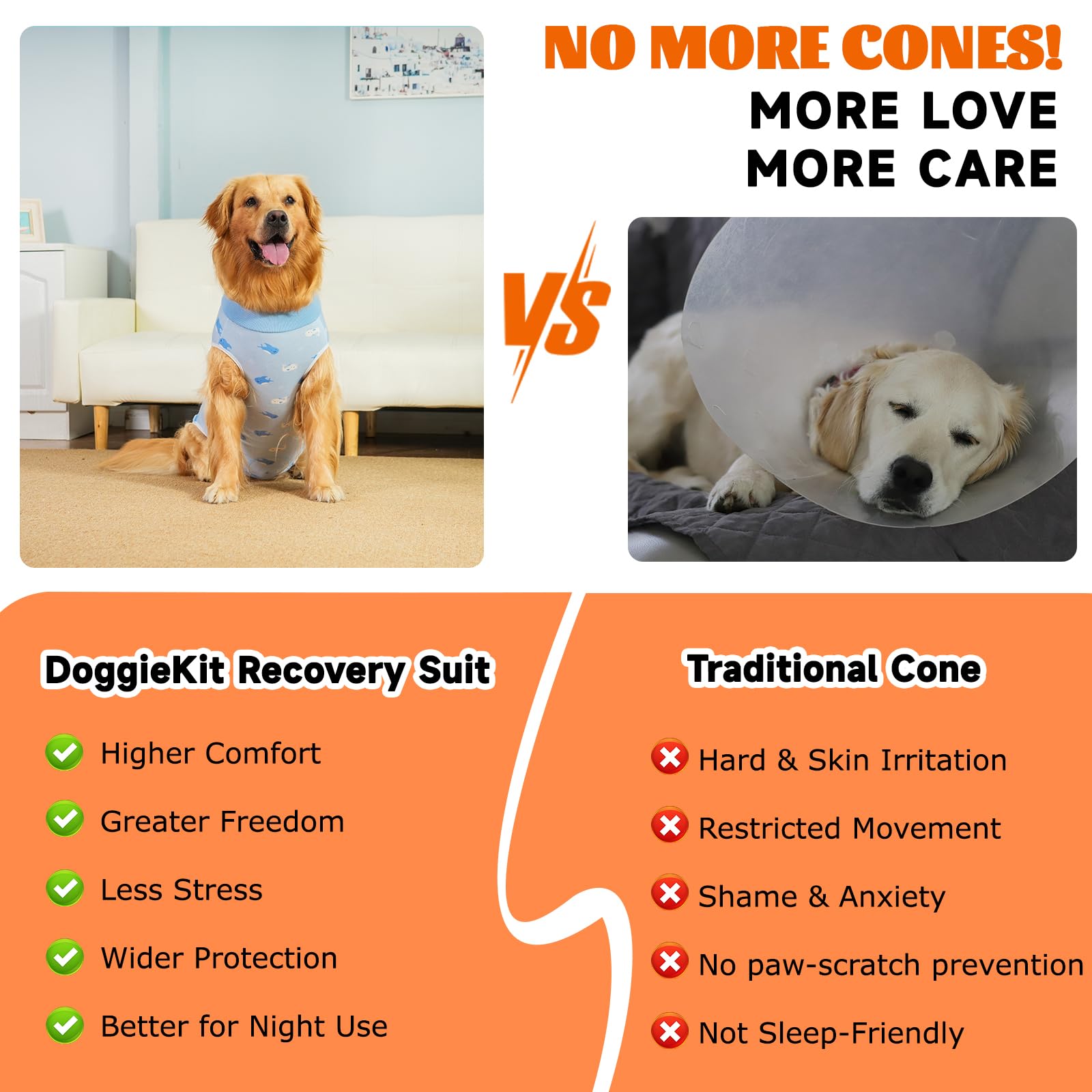 DoggieKit Dog Surgery Recovery Suit,Dogs Recovery Suits for Female and Male,Dog Surgical Suit,Surgical Vest for for Small Medium Large Dogs (Blue-whale - Image 3