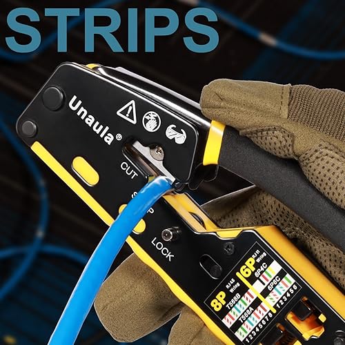 Miniatura 5 de Herramienta de crimpado RJ45 Pass a través de Ethernet Crimper Kit Cat5 Cat6 Kit de herramientas de prensado, Kit de herramientas de prensado