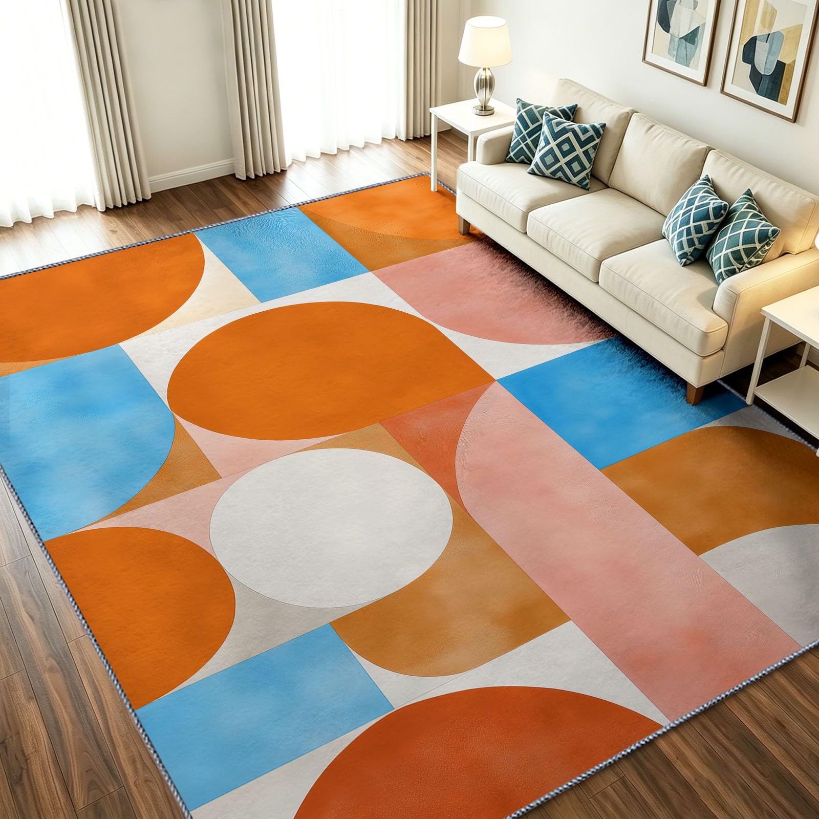 Tapis 180 x 240 salon moderne pop art doux confortable pour bureau et chambre d'enfant