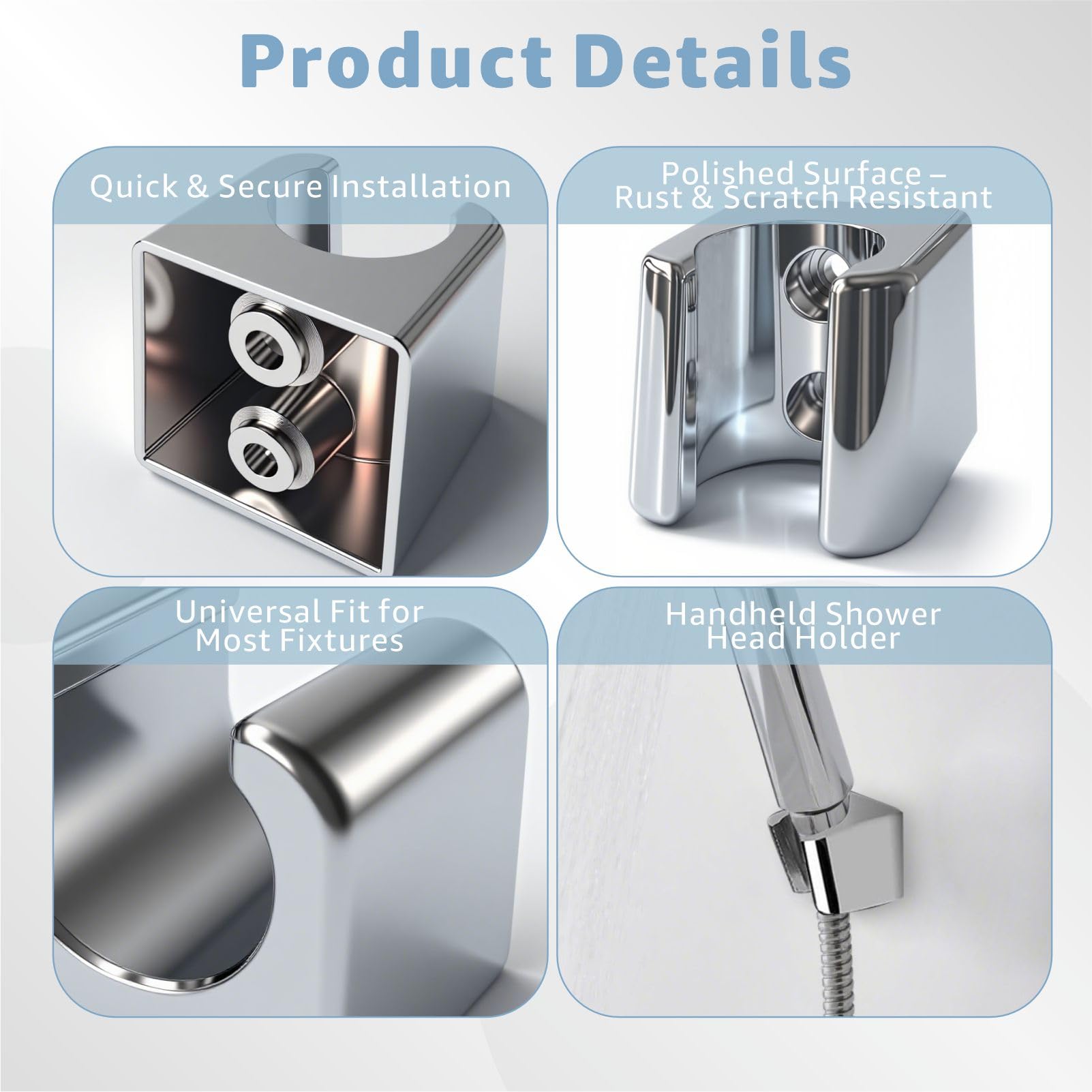 Support De Douche Réglable Pour Douche à Main, Support Mural Avec Pince