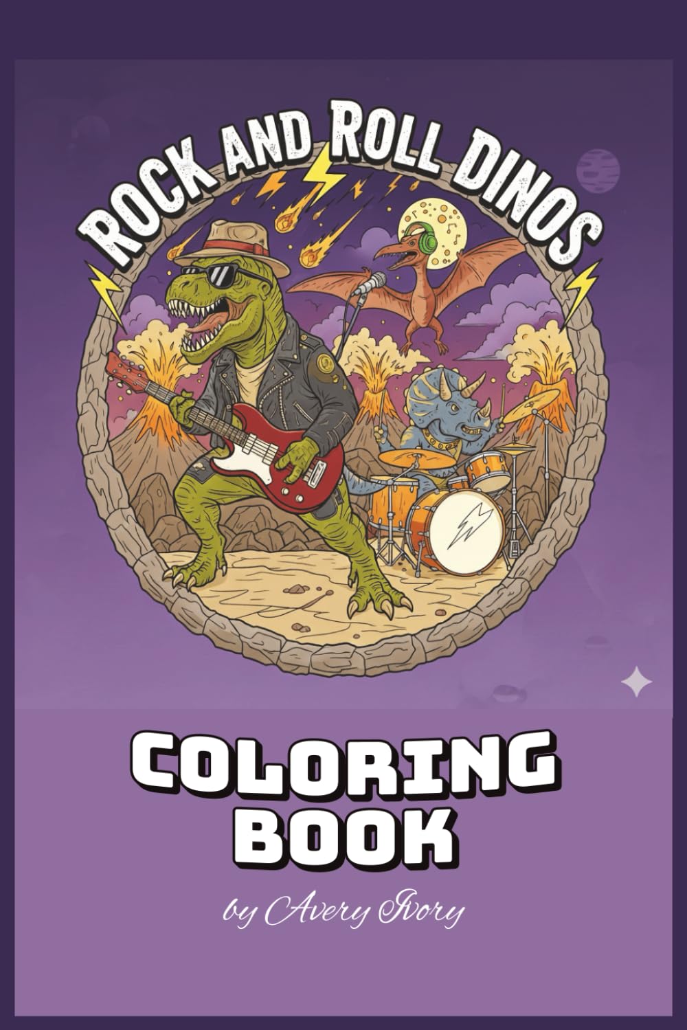 Rock and Roll Dinos COLORING BOOK: 50+ Rockin' Dinos to Color