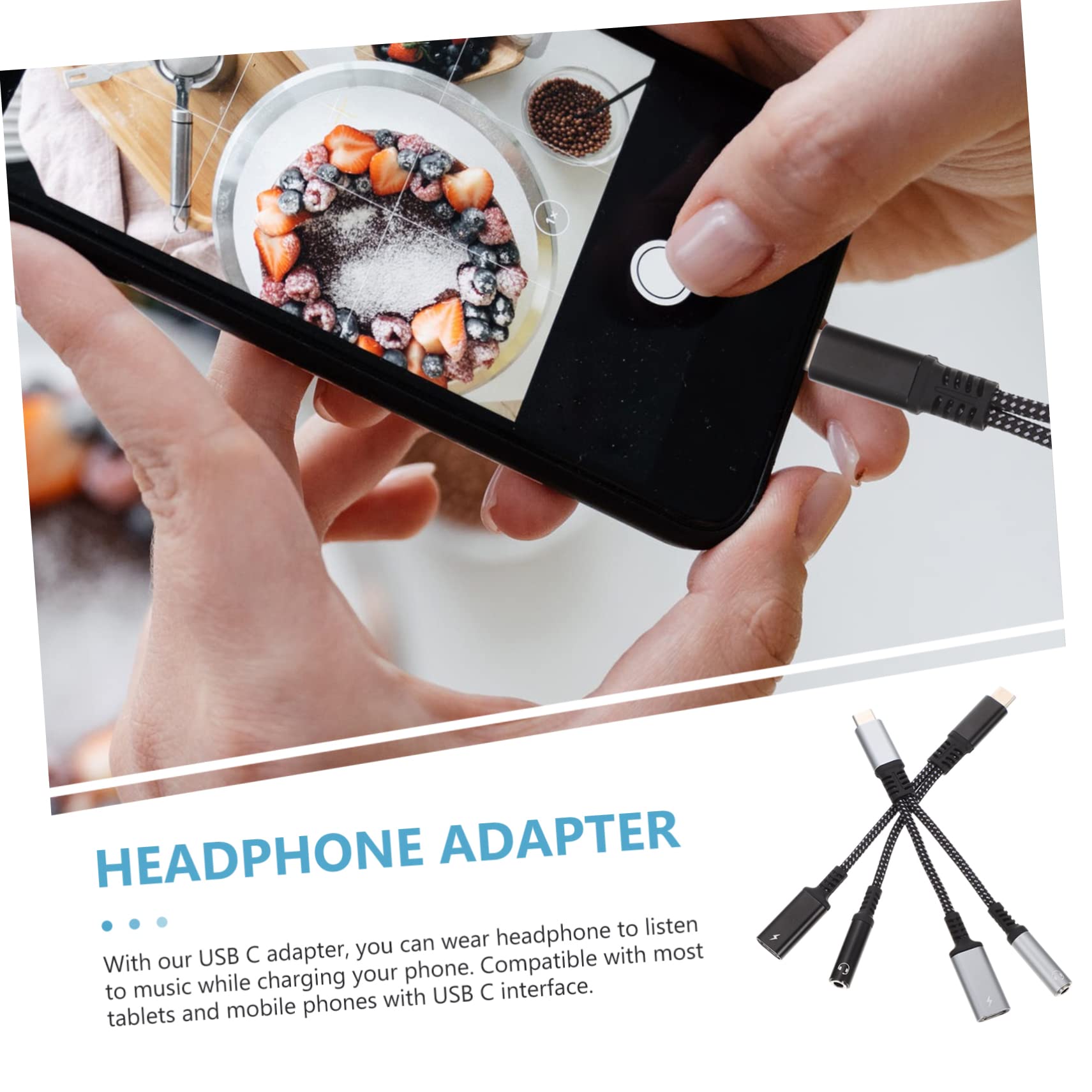 Adattatore Jack Per Cuffie Usb C 3,5 Mm Adattatore Audio Aux Da Tipo C Realizzato in Nylon E Lega Di Alluminio