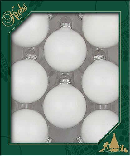 Adornos de cristal para árbol de Navidad, 2.63 pulgadas 8 piezas, bolas de diseño de Christmas By Krebs sin costuras para colgar y decorar