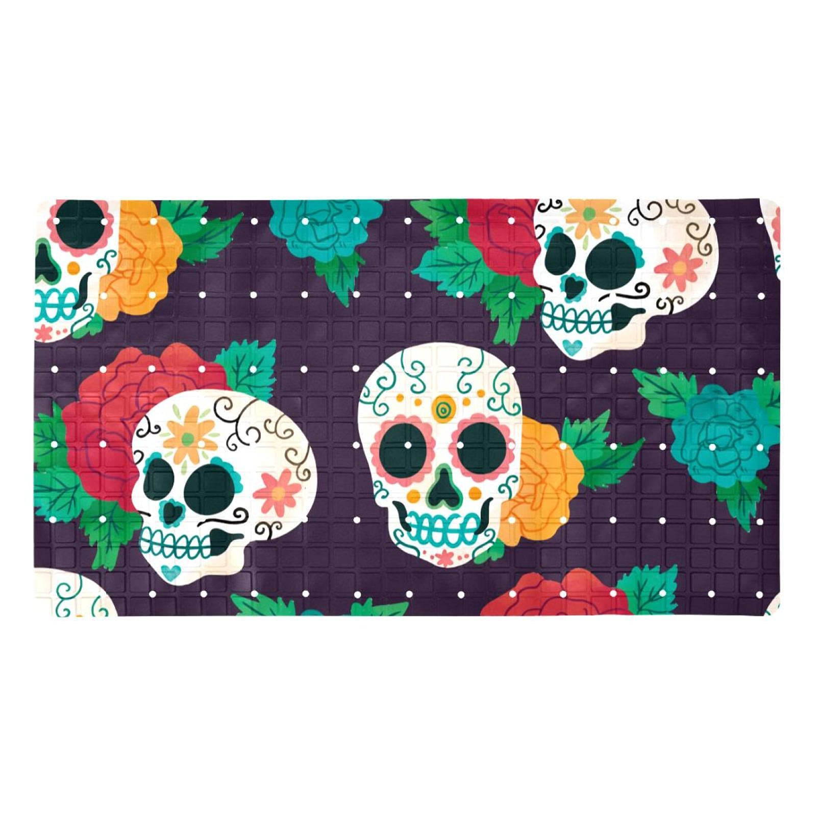 Tapis de baignoire antidérapant contre les glissades des enfants aux motifs fleurs