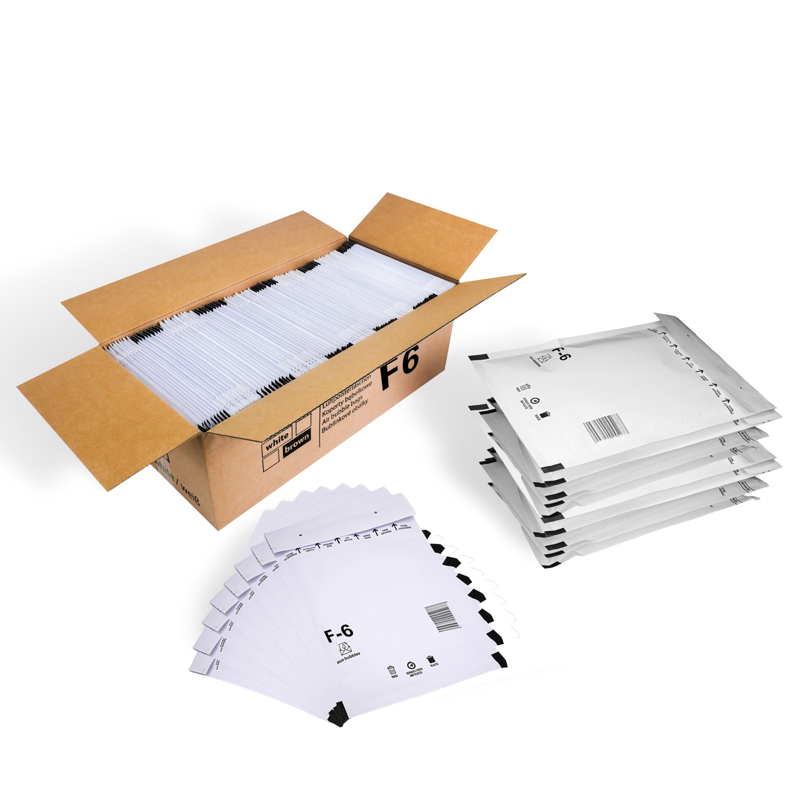 Lot de 100 enveloppes à bulles - Format A4 - Avec fermeture adhésive - Taille F/6 F6 - Blanc (240 mm x 350 mm) - Enveloppes rembourrées