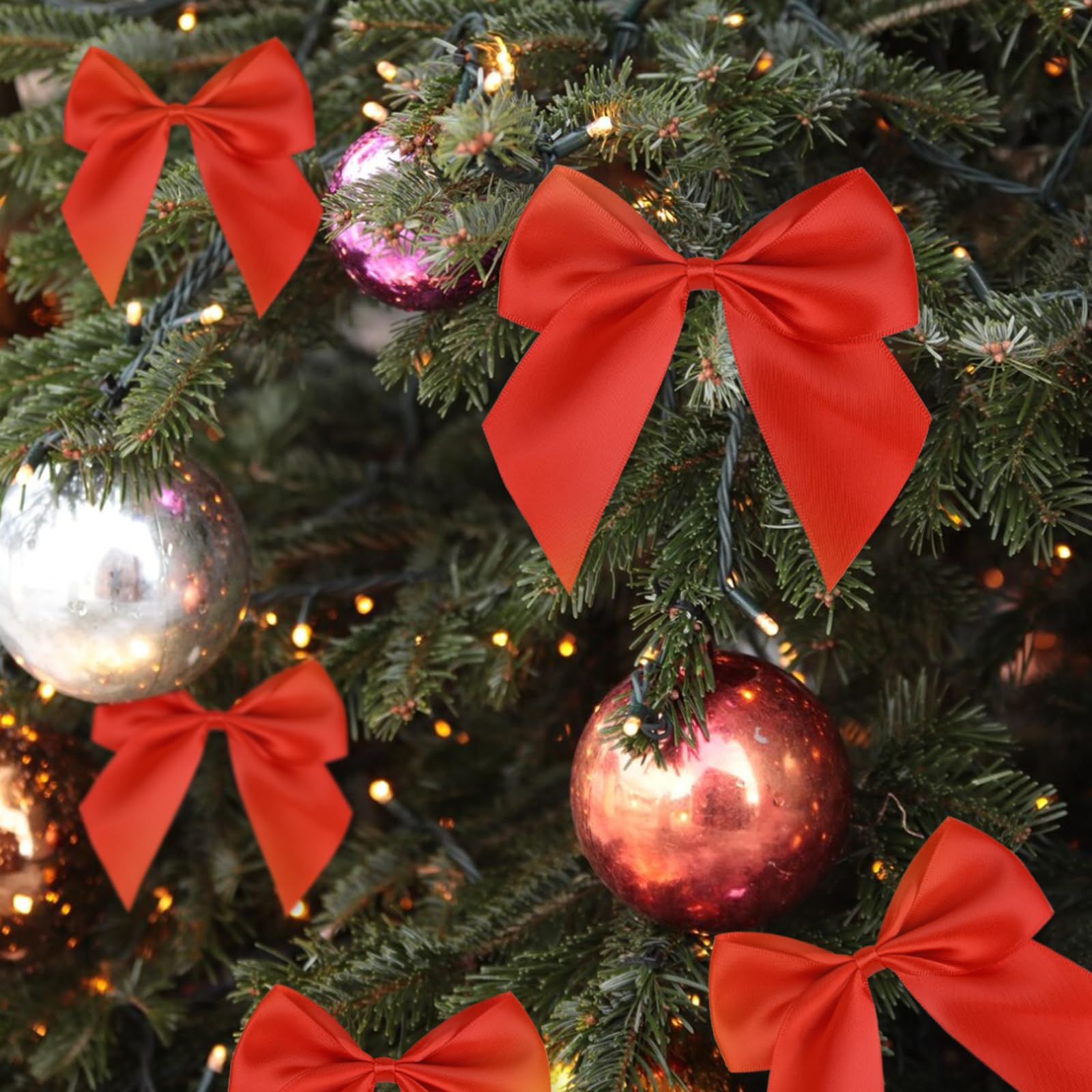 Lot De 12 Nœuds Décoratifs En Velours Rouge Bordeaux Pour Sapin Et Cadeaux De Noël - Décoration Festive Pour Les Fêtes - Maison