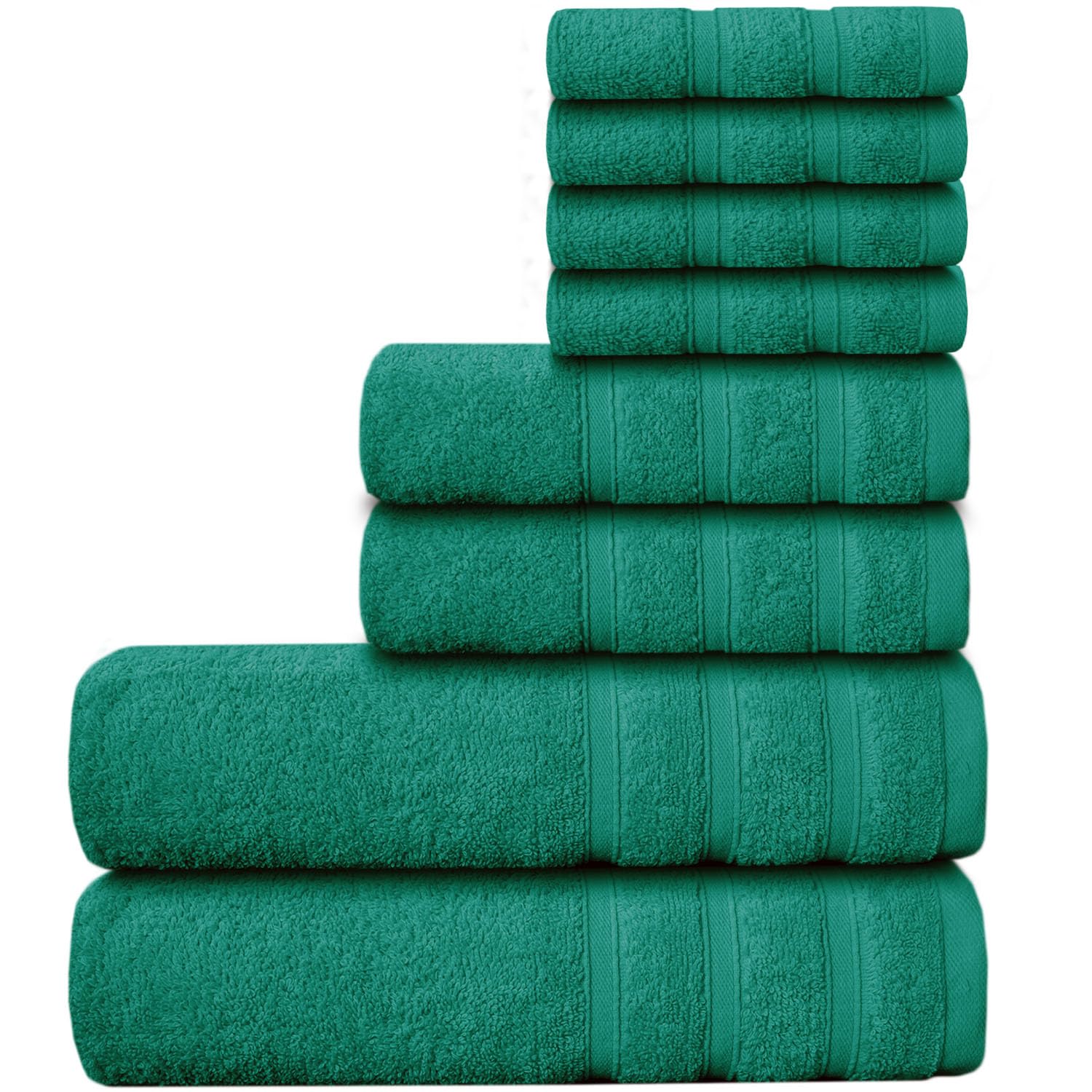 Casabella Jade Green Luxury 100% Egyptian Cotton Towel Bale - 8 Pieces - 550 Gsm Xlarge Sizes_jade_8 Pieces Set