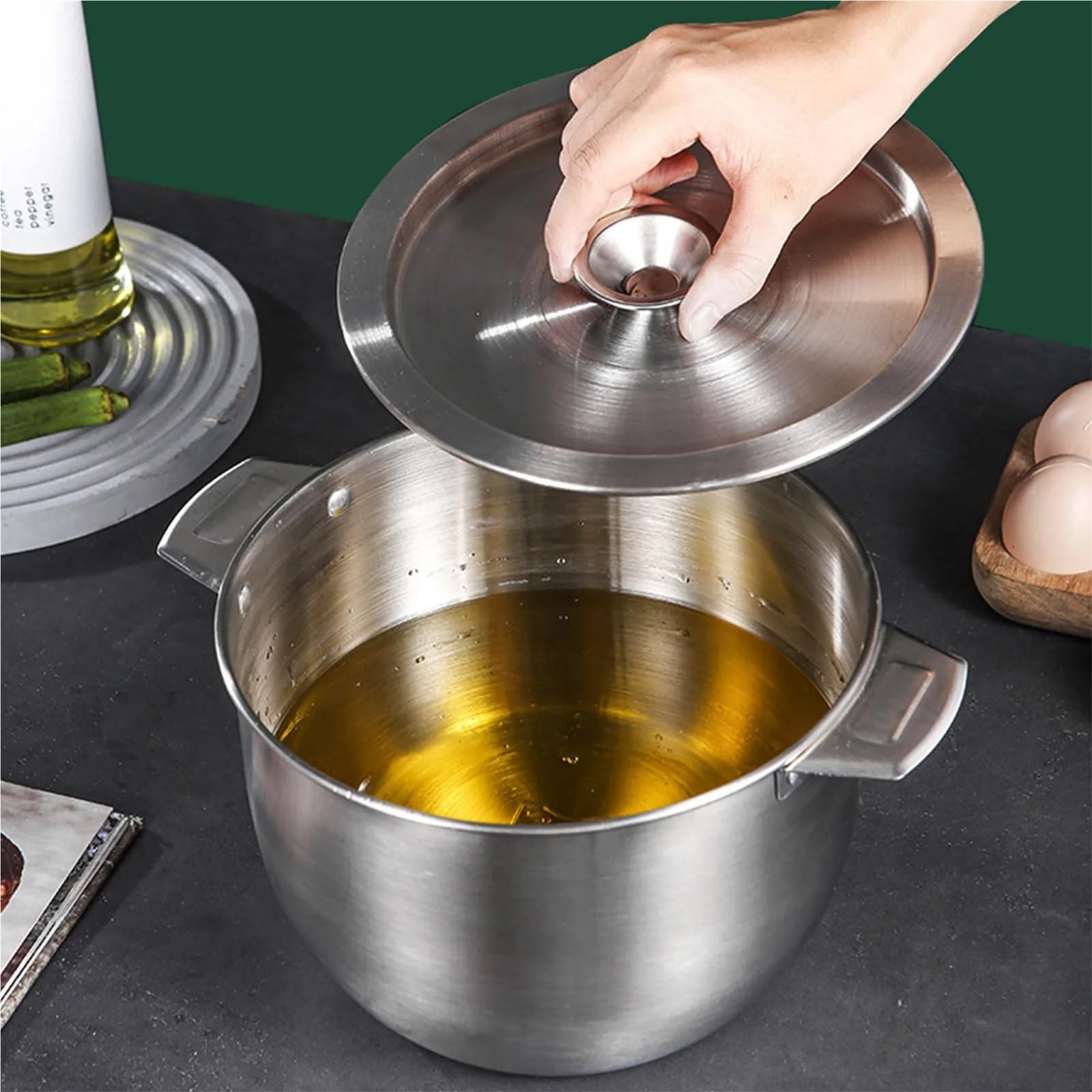 Contenedor De Grasa Tanque de Almacenamiento de Aceite de Cocina, colador de Aceite de Acero Inoxidable, contenedor de Grasa con Red de Filtro for Cocina para FiltracióN