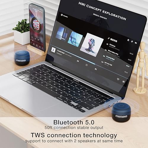 Miniatura 2 de Mini altavoz Bluetooth inalámbrico pequeño altavoz Bluetooth con micrófono integrado, TWS portátil para viajes, fiesta, regalo, portátil al aire