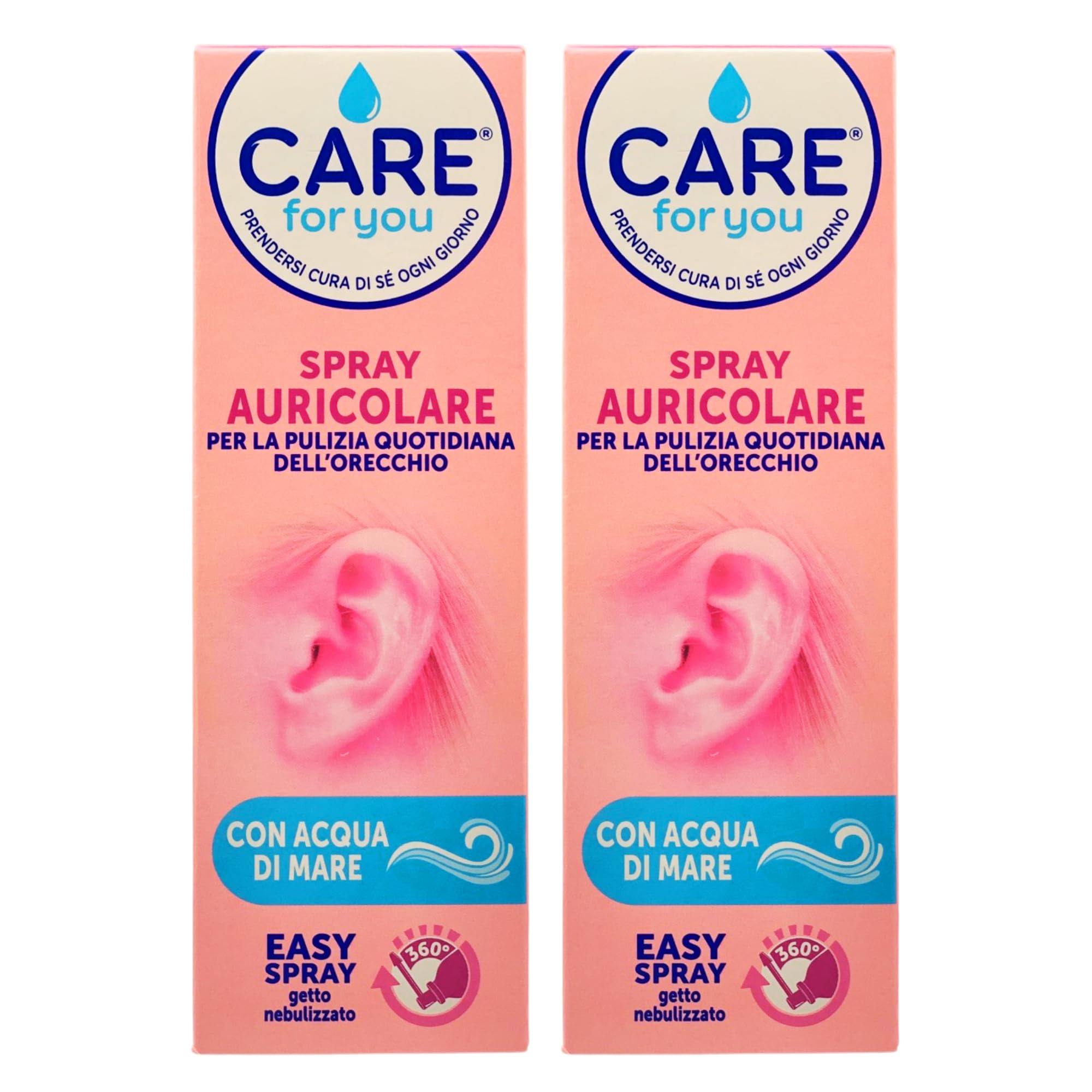 2x Spray Auricolare, Per La Pulizia Quotidiana Dell'Orecchio, Con Acqua Di Mare. Previene Ed Attenua i Disturbi Derivanti Da Una Eccessiva Produzione Di Cerume 100ml