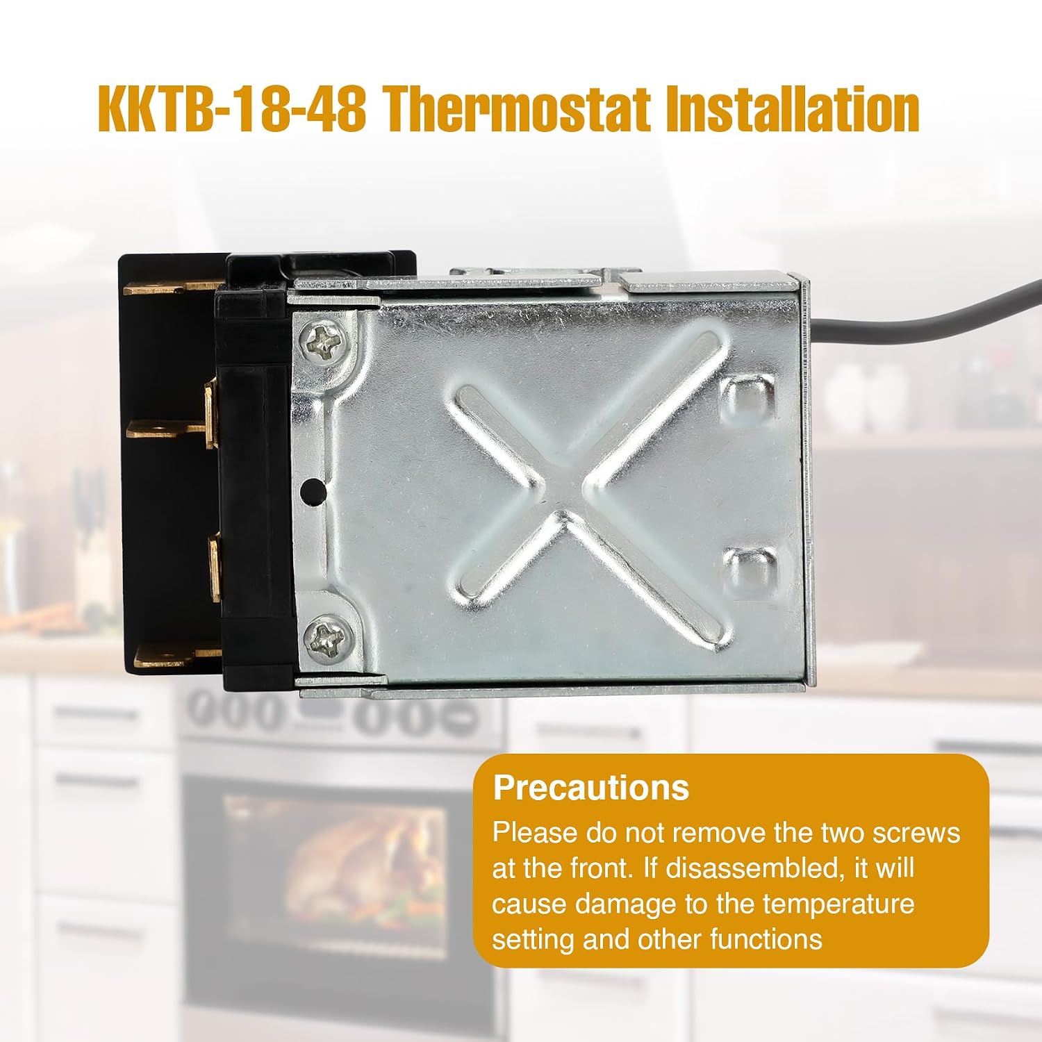 KKTB-18-48 Oven Thermostat, 5A 120V AC, Replacement for Robertshaw® KKTB-18-48 Range Oven Thermostat, Max Temperature 599°F, 48″ Capillary Tube Suitable, for Awoco® and Other Gas Range Stoves