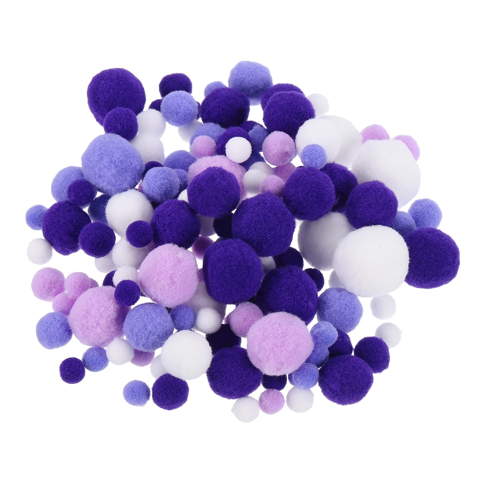 sourcing map Pom Felt Balls Felting Fabric 1-3cm 10-30mm Purple White for Home Craft Project DIY Pack of 130