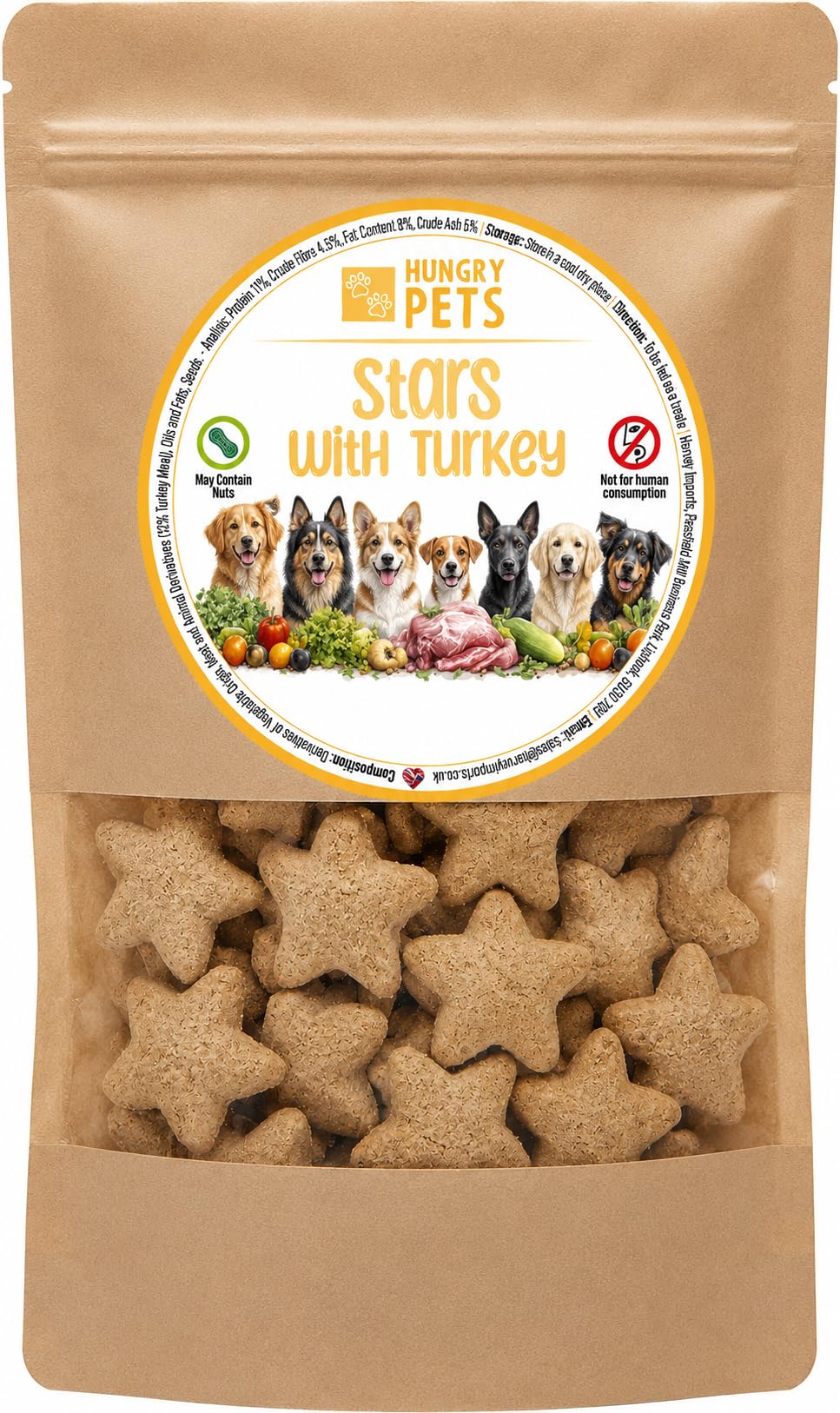 Dog Treats  Stars with Turkey Dog Biscuit Oven Baked  Snack Reward Training