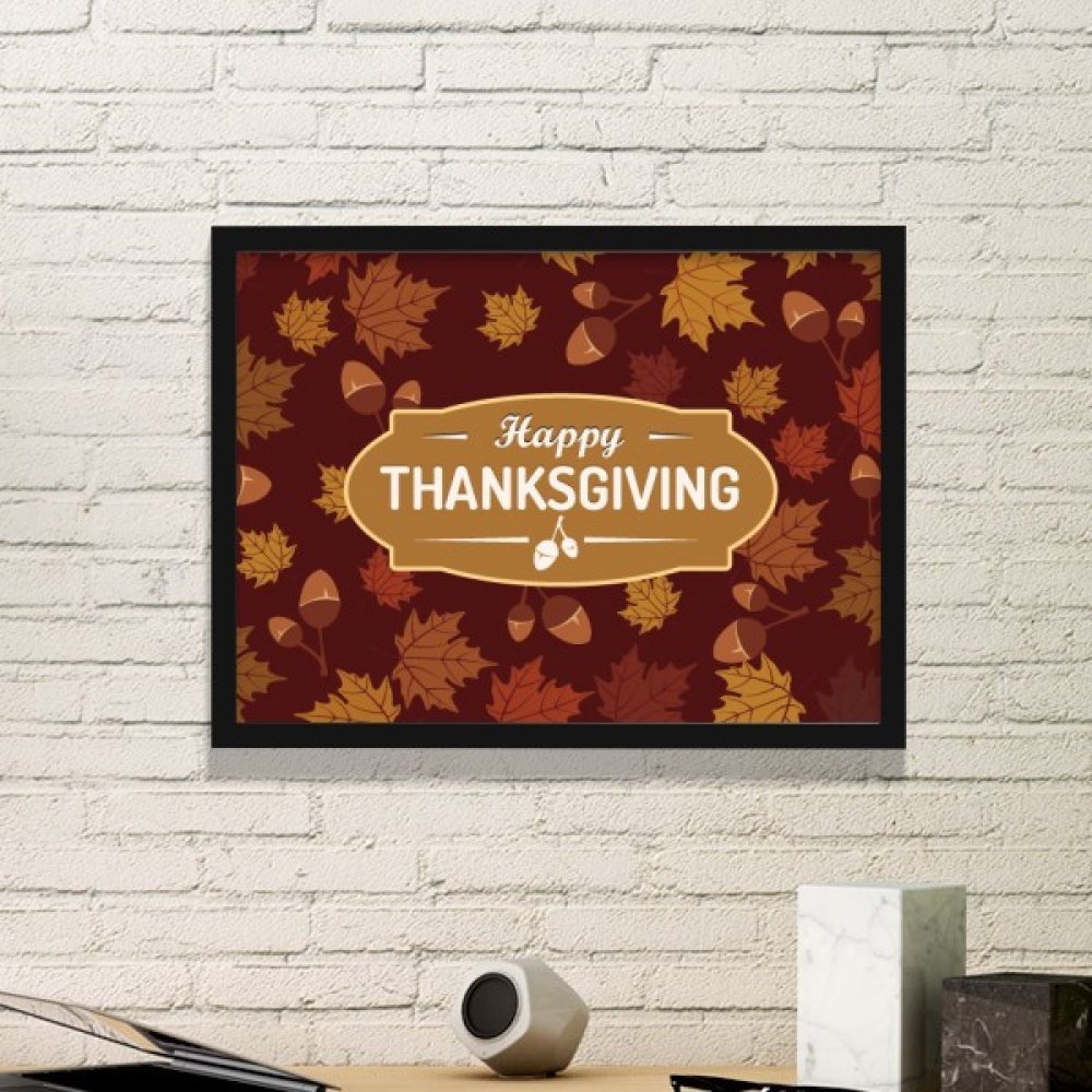 Stickers muraux feuille de Thanksgiving et cadre noir pour une ambiance automnale cosy