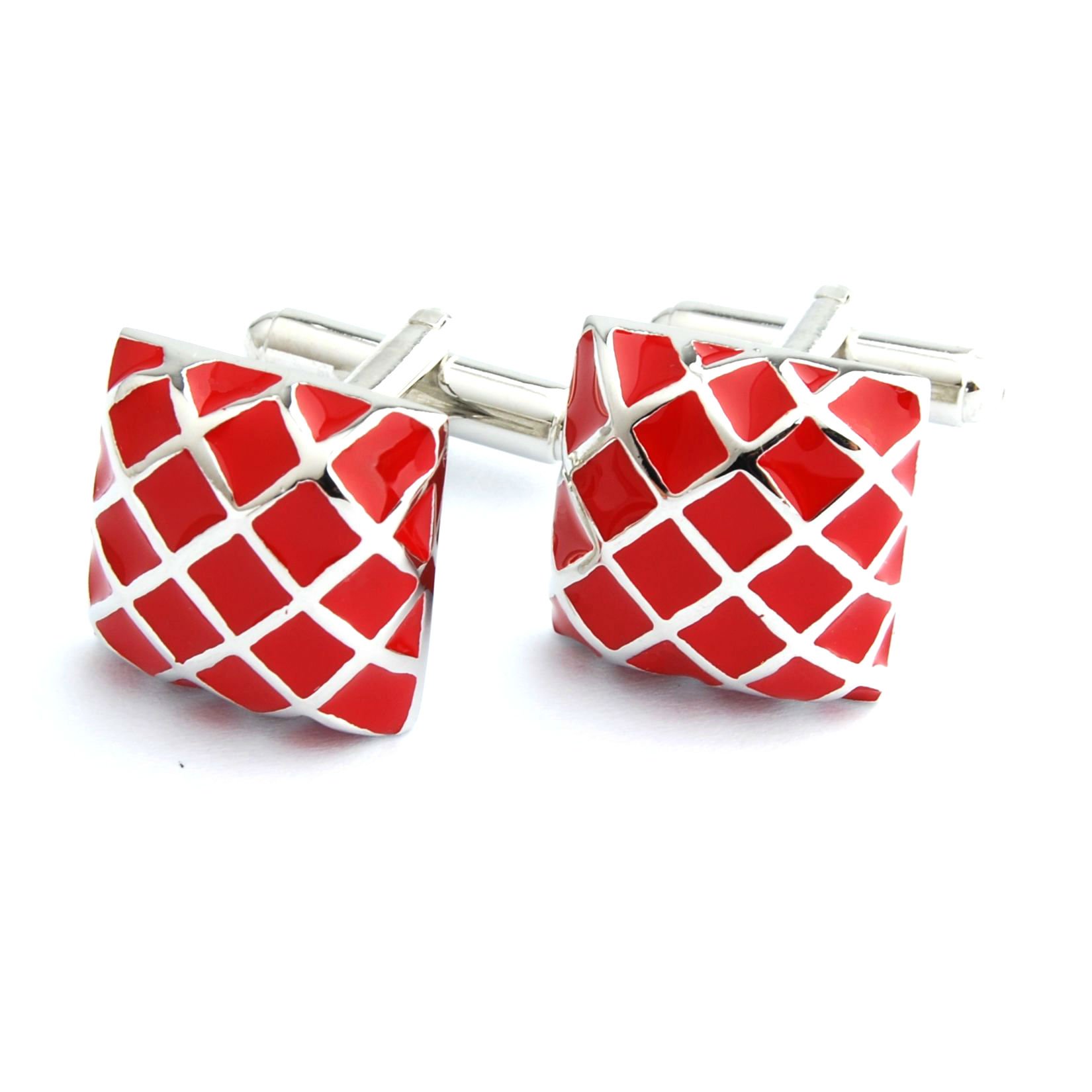 Peluche Red Enamel Art Cufflinks for Men