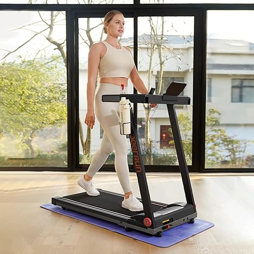 Miniatura 3 de DeerRun Cintas de correr para el hogar con inclinación y asas, cinta de correr plegable de 3.0 HP para espacios pequeños, máquina de correr plegable