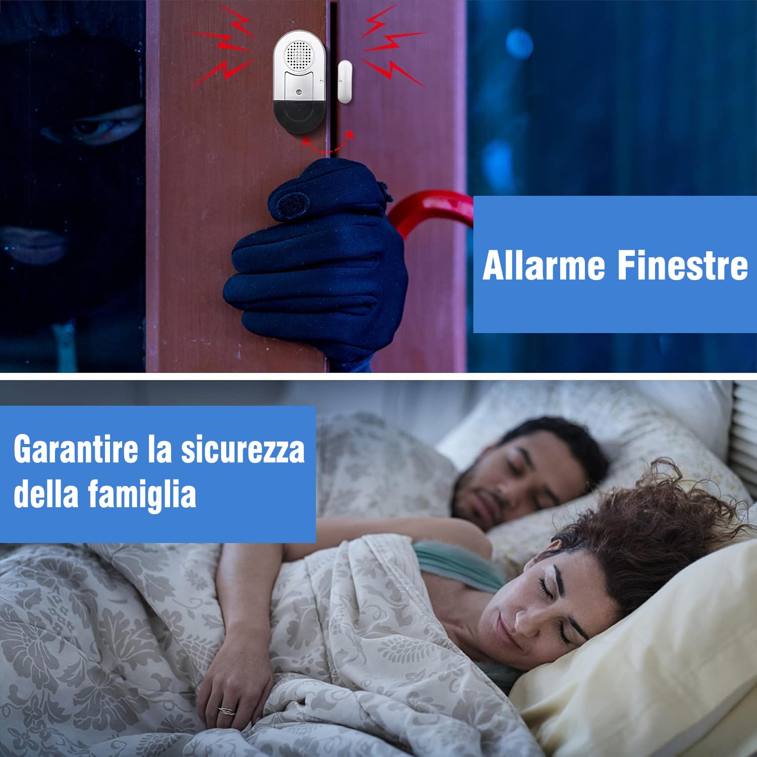 Daytech, allarme per finestra, allarme per porta, camper, porta, finestra, sensore di allarme, casetta da giardino, 120 db, sensore di allarme antieffrazione, per casa (argento x 5)
