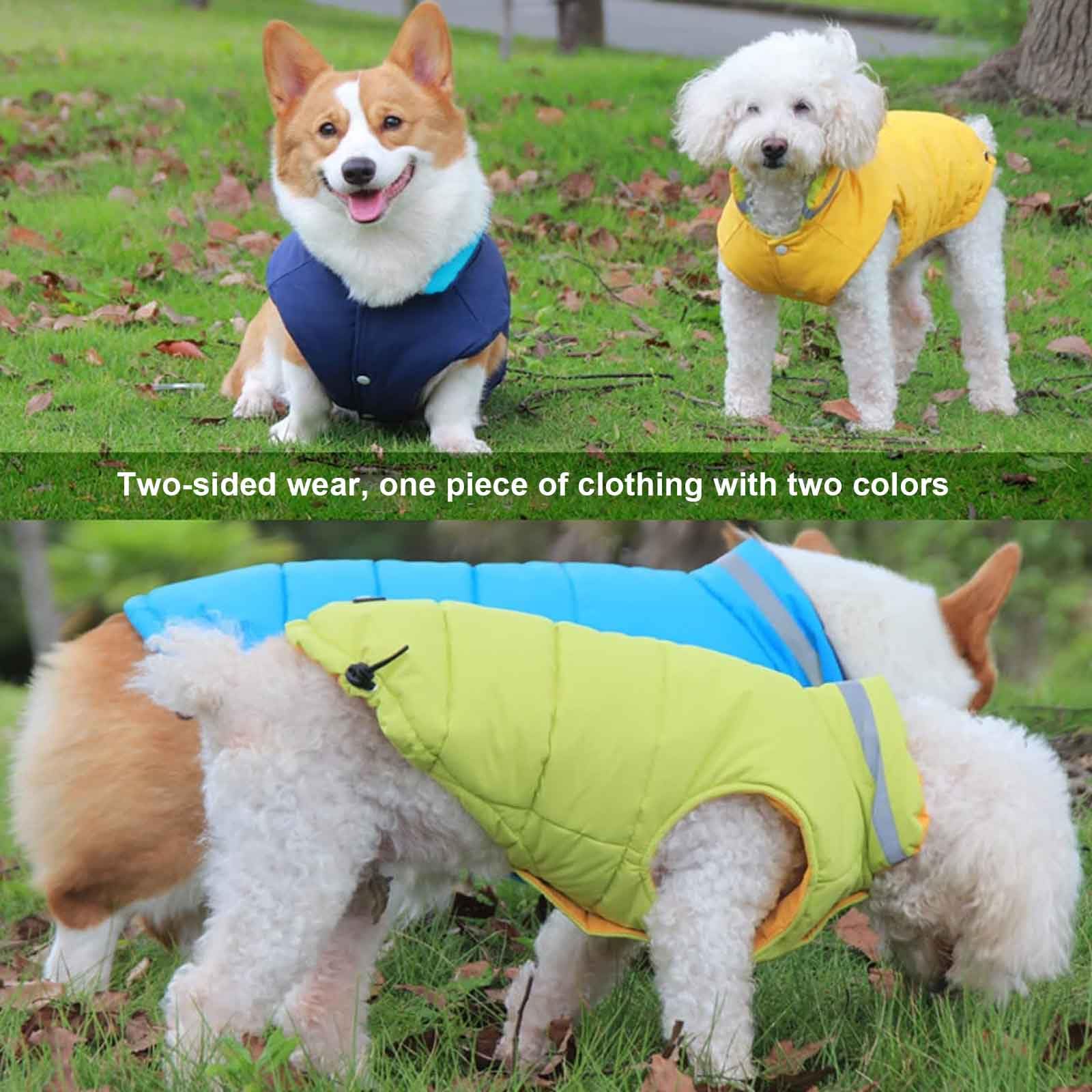 Cappotti Invernale per Cani, Giubbotti Caldo per Cani, Cappottino Cane Impermeabile E Antivento con Strisce Riflettenti, per Cani di Piccola, Media E Grande Taglia,Blu,XXL