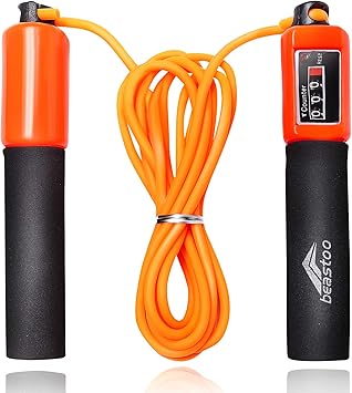 Amazon Beastoo トレーニング縄跳び ジャンプロープ ジャンプカウンター付き スポーツ フィットネス ダイエット 筋トレ用 男女兼用ロープ長さ調整可 2019年版 メーカー30日保証付き 橙色 Orange 2019年版 メーカー30日保証付き Beastoo Sports ビースト