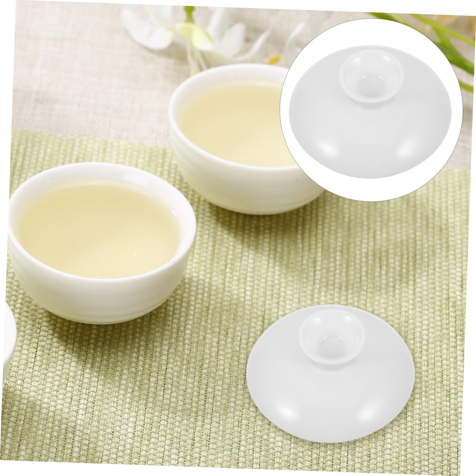 LABRIMP Tapa de taza de té de cerámica tapa jarra agua tapa de repuesto de tetera de cerámica tapa de repuesto para tetera tapa de repuesto para taza de té universal pequeña cubierta
