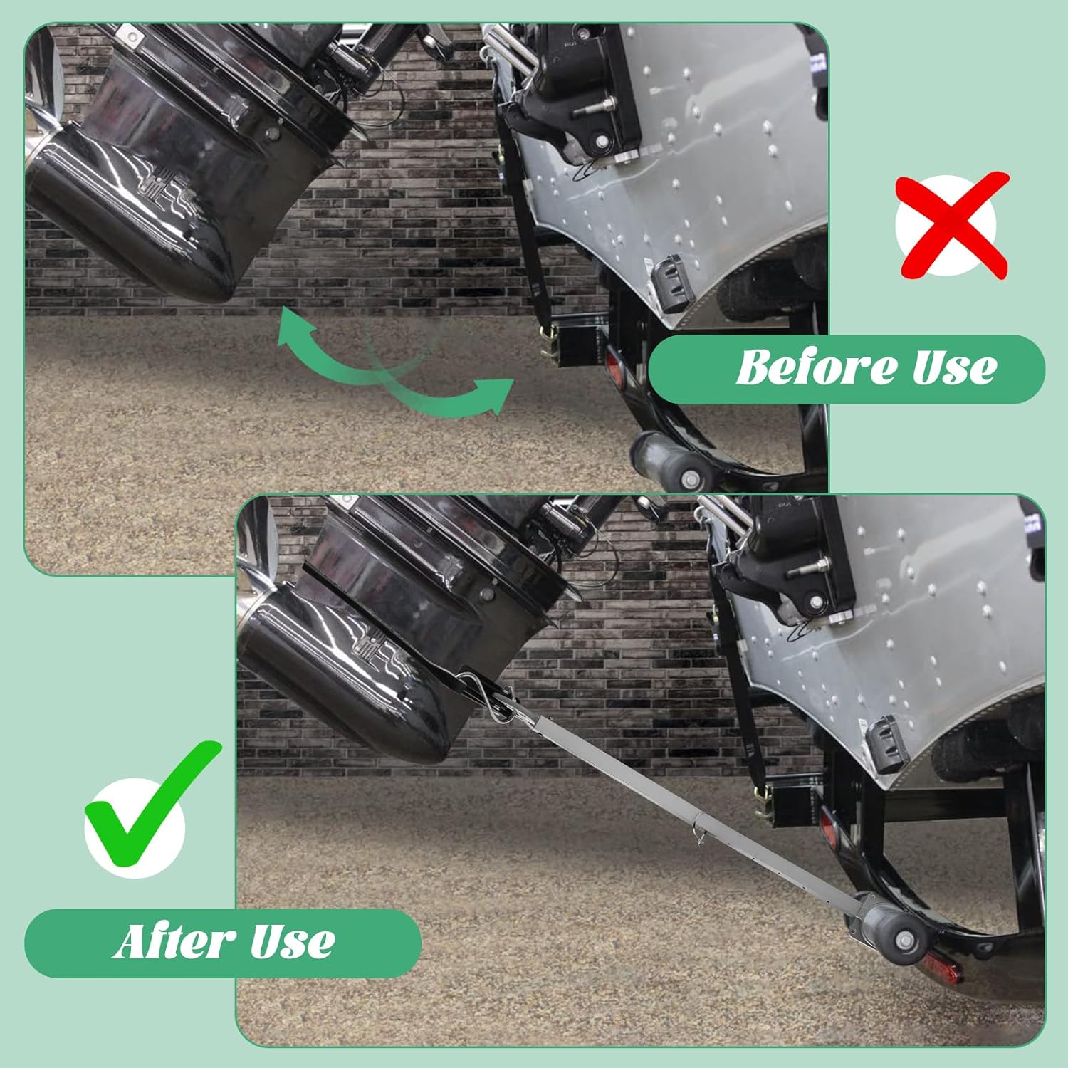 AHIER Adjustable Boat Transom Saver, Transom Savers for Outboard Motor Support, Outboard Motor Support with Heavy Duty Composite Head for Holding Engine, Roller and Trailer Mounts