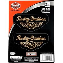 CHROMA CG25122 Harley-Davidson 2pc Vintage Winged Motorcycle Scripted Logo