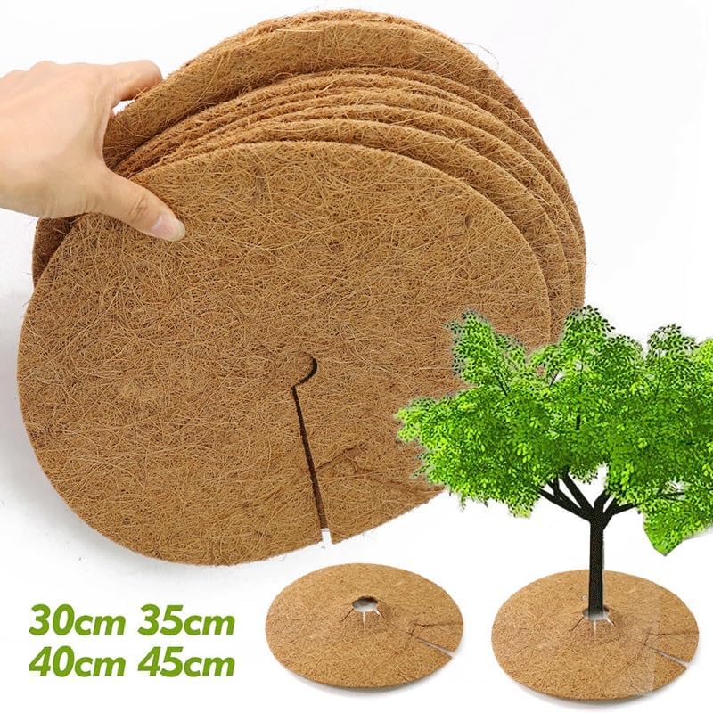 Flower Pot Disc Mat Coconut Fiber Mulch Ring Tree Mat, for Garden Plant Protective Covering Parts(40cm)