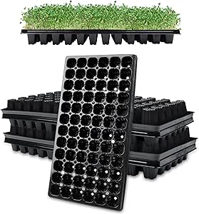 5 Vassoi Germinazione Semi 51x25 Cm - Per Microgreens, Idroponica, Giardinaggio, Nero