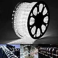 Vista 15 de 50 pies de luces de cuerda LED 360 para exteriores, luces de tubo flexibles y conectables con 8 modos, iluminación de cuerda LED impermeable