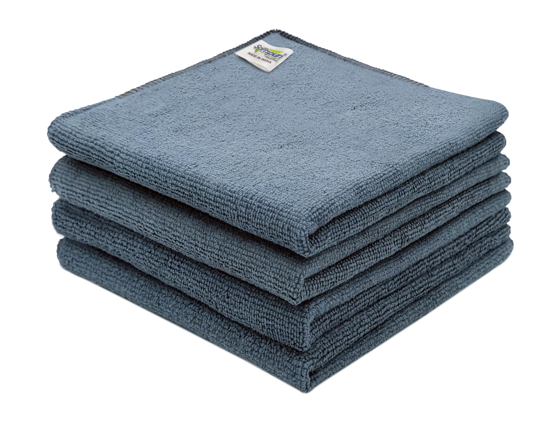 SOFTSPUN Microfiber Basic Cleaning Cloths 4 pcs 40x40cms 220 GSM Grey! Highly Absorbent Lint and Streak Free Multi Purpose Wash Cloth for Bike & Car Stainless Steel Silverware.… (B0CJ6P22N9) Amazon Price History, Amazon Price Tracker