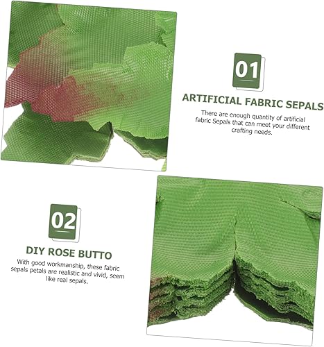 Miniatura 2 de EXCEART 50 piezas de flores artificiales de tela de cálices de rosas para manualidades, álbumes de recortes, ramilletes de boda, ramilletes,