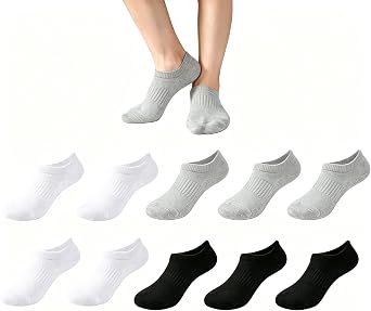 Kids No Show Socks Cotton Low Cut Socks Thin Socks for Boys Girls White Black