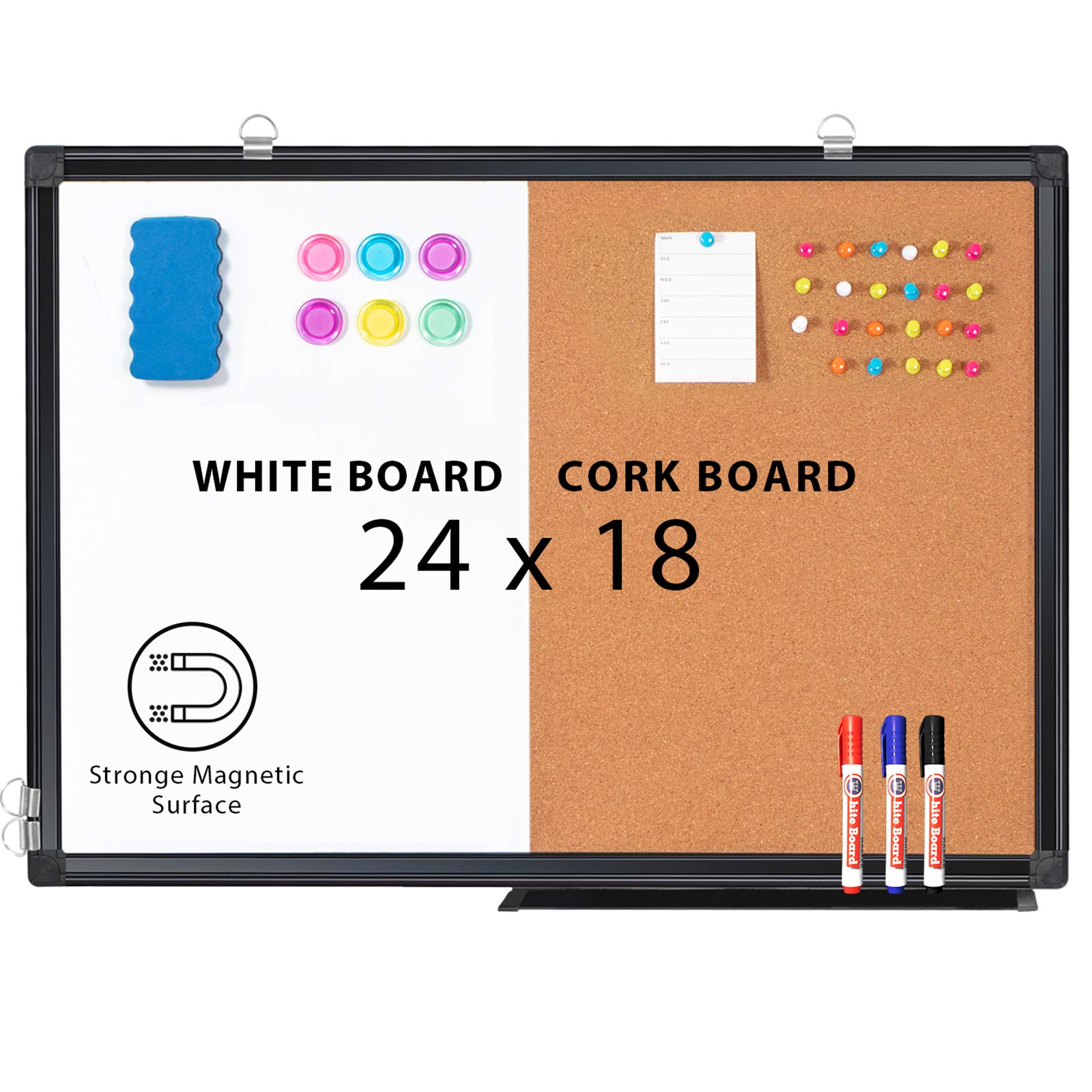 Buy Combination White Board & Bulletin Cork Board 24 x 18 Whiteboard