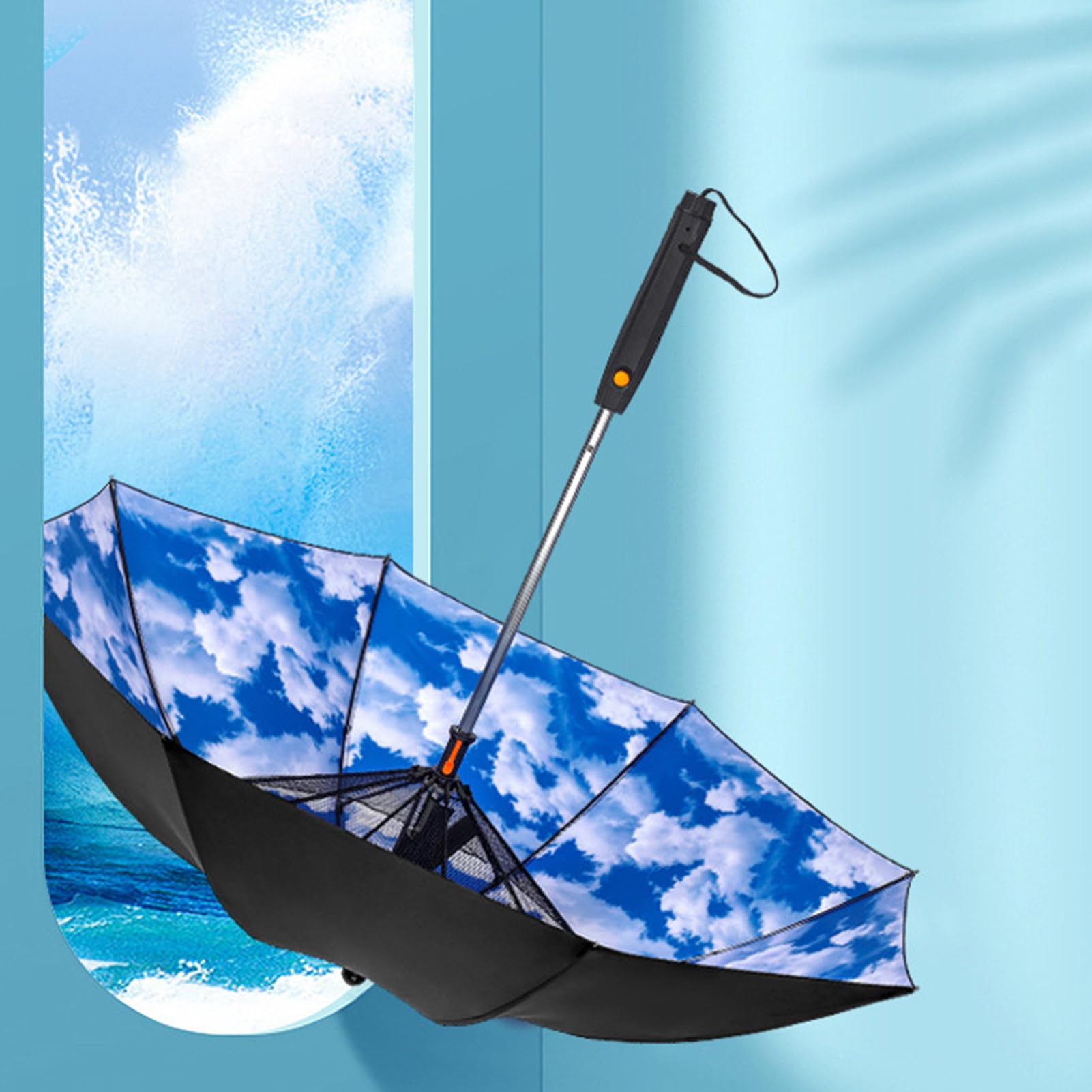 Parapluie anti-UV avec ventilateur | Parasol rafraîchissant avec
