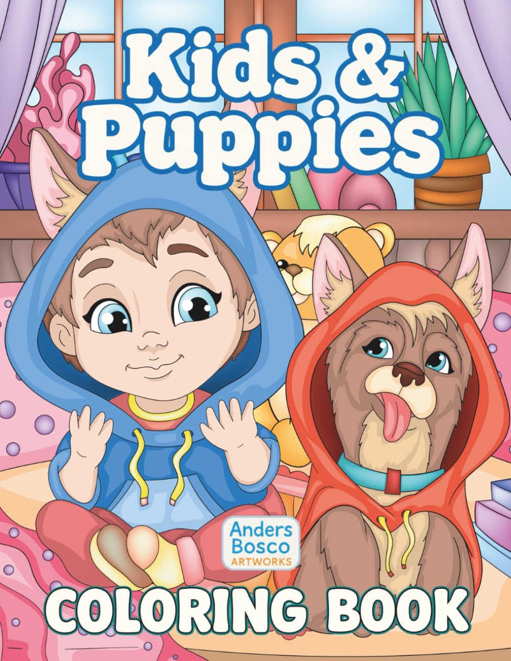 Kids and Puppies Coloring Book: Color, Play & Imagine | 30 Adorable Kids and Playful Puppies in Happy Everyday Scenes to Color | Wholesome Creative ... & Creative Play | Joyful Scenes for Fun