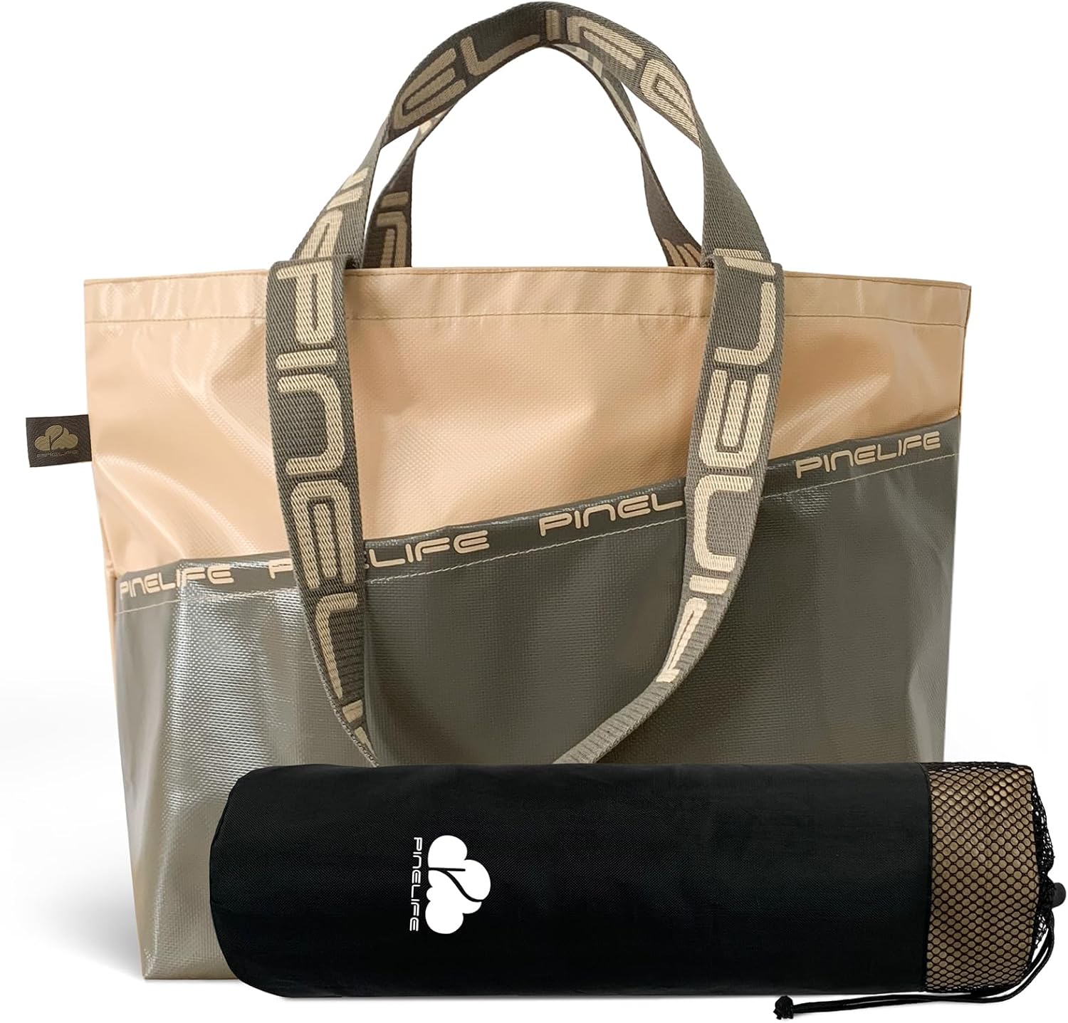 Extra Large Tote Bag Foldable Waterproof Summer Beach Bag for Women Men, Dual Handles, for Swim Gym Camping Shopping