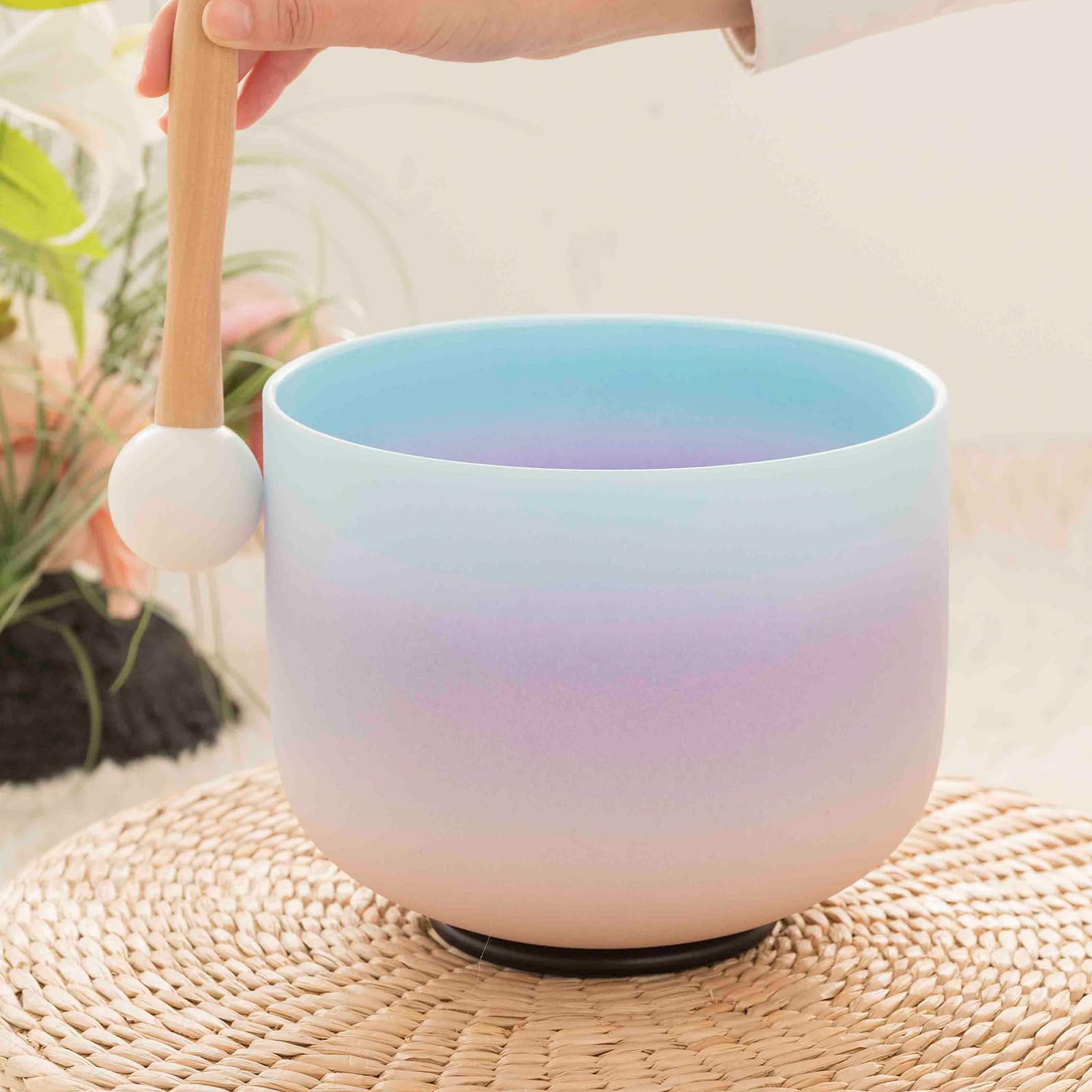 Hye-eun 8zoll Kristall Klangschale 432hz F Tone Meditation Singing Bowl