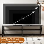 70 de pouce TV Reste avec 3-Tier étagères de rangement, Centre de divertissement, TV Console Table pour Salon, Chambre (Noir)