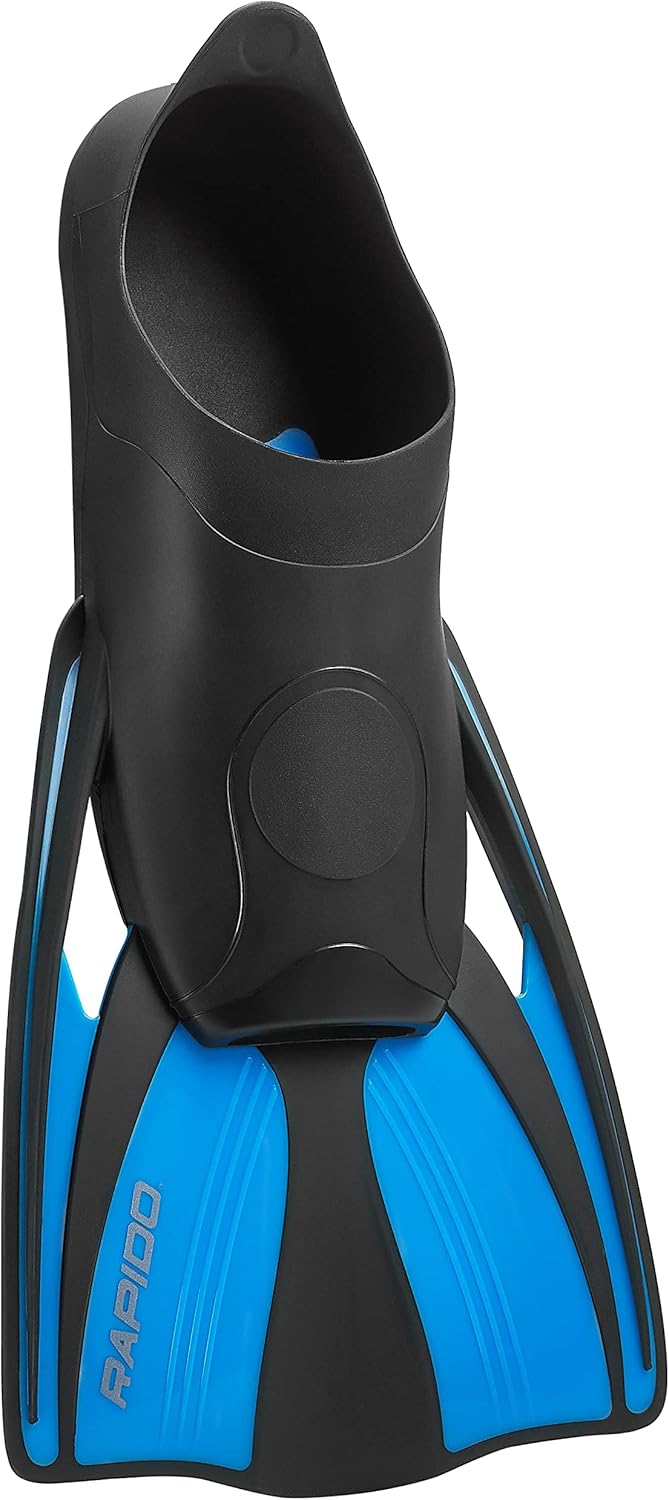 Phantom Aquatics Rapido Boutique Collection Tide Short Light Snorkel Swim Fins Comfortable Full Foot Pocket, for Swimming and Snorkeling - Perfect for Traveling (XXL, 11½/13, Blue) RQFA48-XXL-BL