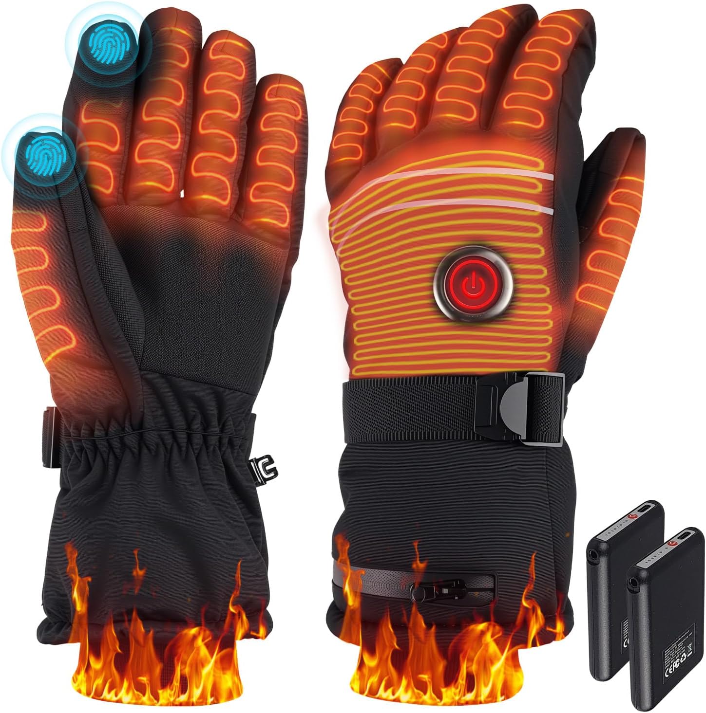 Zoomsnail Heated Gloves for Men Women, Rechargeable Battery Heated Gloves with Touchscreen for Hunting Camping Skiing