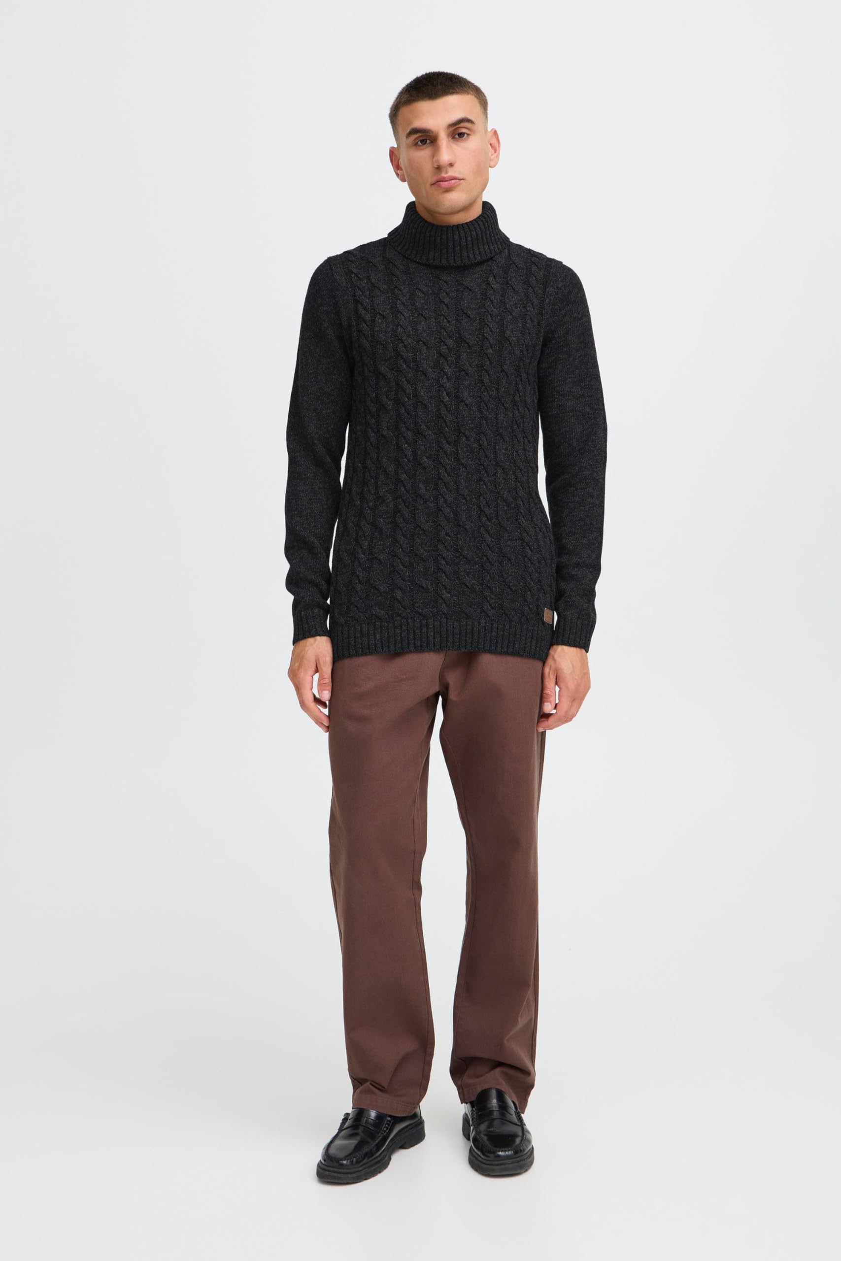 !Solid SDRINO - Maglione da uomo a collo alto, misto cotone, vestibilità regolare