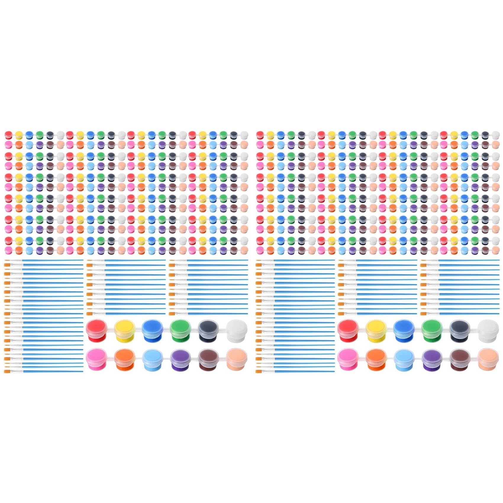 672-Teiliges Mini-Acrylfarben-Set, 48er-Set, 12 Farben, Acrylfarbstreifen, 48-Teilige Malpinsel für Kinder und Erwachsene (2 Ml)